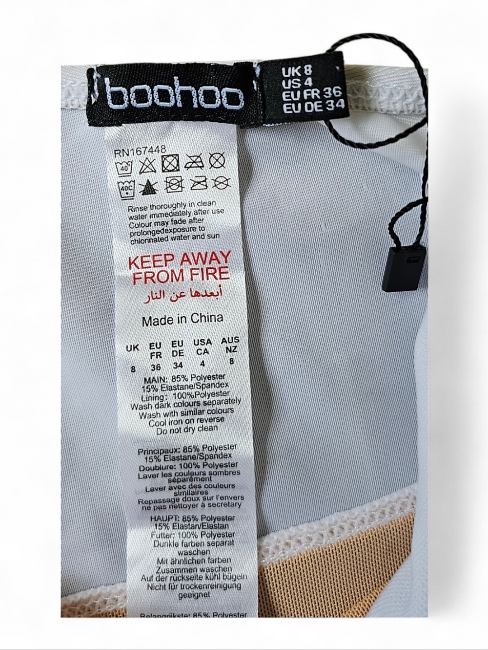 Boohoo One Shoulder Colorblock Swimsuit NWT - Picture 3 of 4